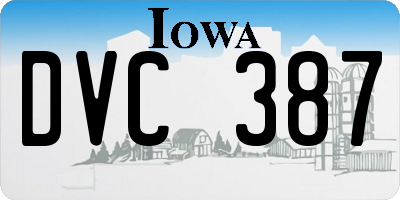 IA license plate DVC387