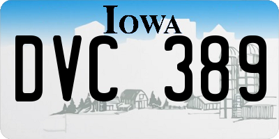IA license plate DVC389
