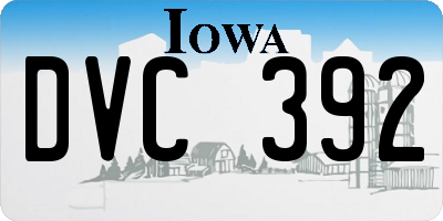IA license plate DVC392