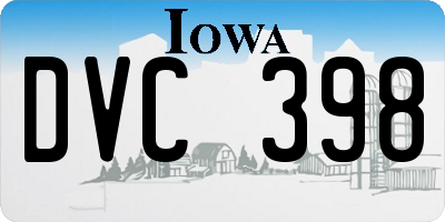 IA license plate DVC398