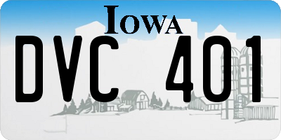 IA license plate DVC401