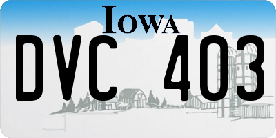 IA license plate DVC403