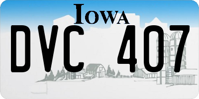 IA license plate DVC407