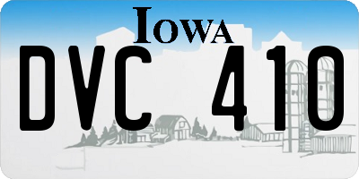 IA license plate DVC410