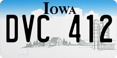 IA license plate DVC412
