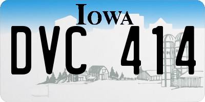 IA license plate DVC414