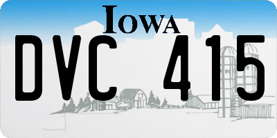 IA license plate DVC415