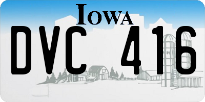 IA license plate DVC416