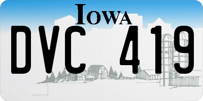 IA license plate DVC419