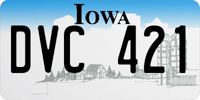 IA license plate DVC421