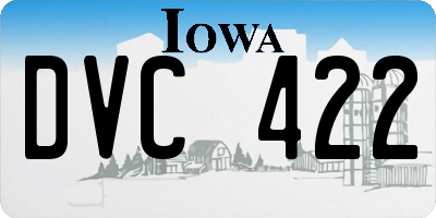 IA license plate DVC422