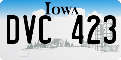 IA license plate DVC423
