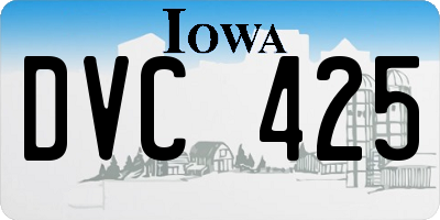 IA license plate DVC425