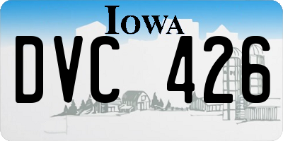 IA license plate DVC426