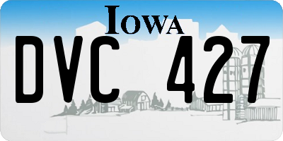 IA license plate DVC427