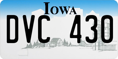 IA license plate DVC430