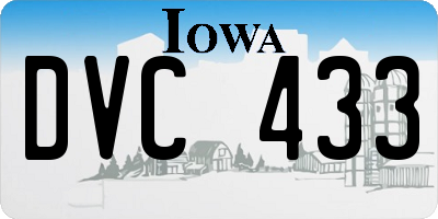 IA license plate DVC433