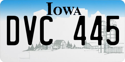 IA license plate DVC445