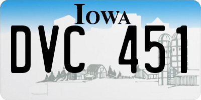 IA license plate DVC451
