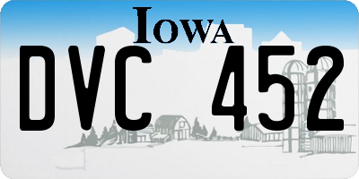 IA license plate DVC452