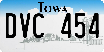 IA license plate DVC454
