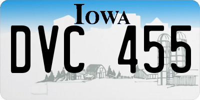 IA license plate DVC455