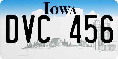 IA license plate DVC456