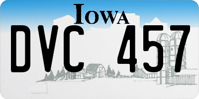 IA license plate DVC457