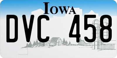 IA license plate DVC458