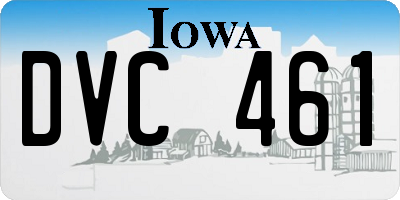 IA license plate DVC461