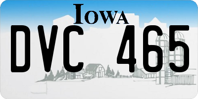 IA license plate DVC465