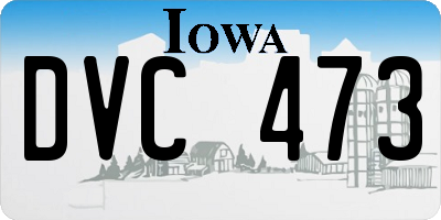 IA license plate DVC473
