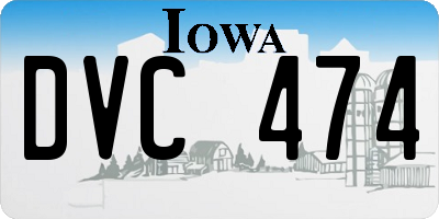 IA license plate DVC474