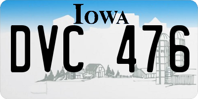 IA license plate DVC476