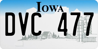 IA license plate DVC477