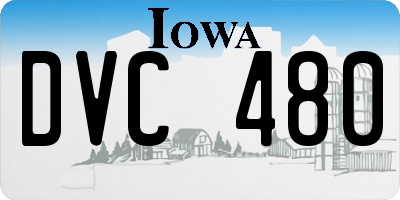 IA license plate DVC480