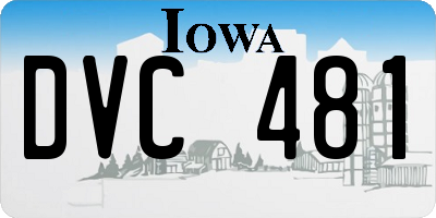 IA license plate DVC481
