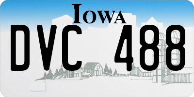 IA license plate DVC488