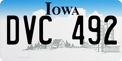 IA license plate DVC492
