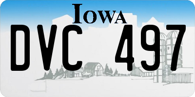 IA license plate DVC497