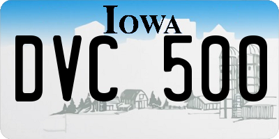 IA license plate DVC500