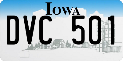 IA license plate DVC501