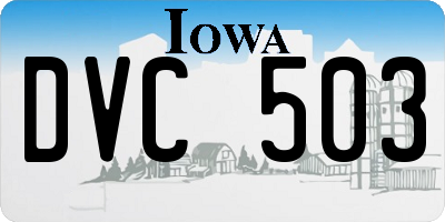 IA license plate DVC503