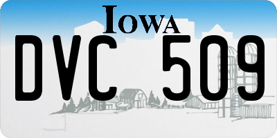 IA license plate DVC509