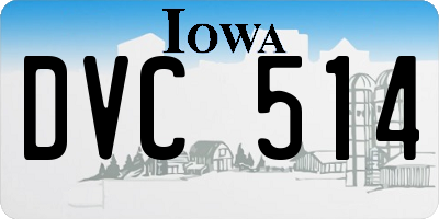 IA license plate DVC514