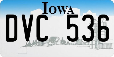 IA license plate DVC536