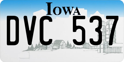 IA license plate DVC537