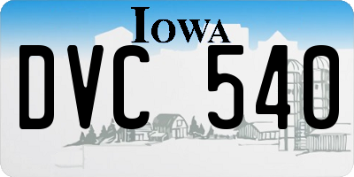 IA license plate DVC540