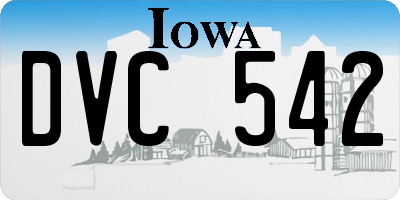 IA license plate DVC542