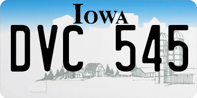 IA license plate DVC545